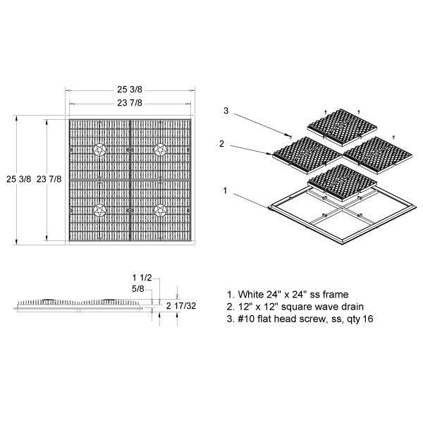 AquaStar  Wave Anti-Entrapment Drain Grates and Frames