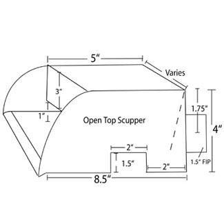 Oreq  Custom Cascade Step Scupper Copper 8"