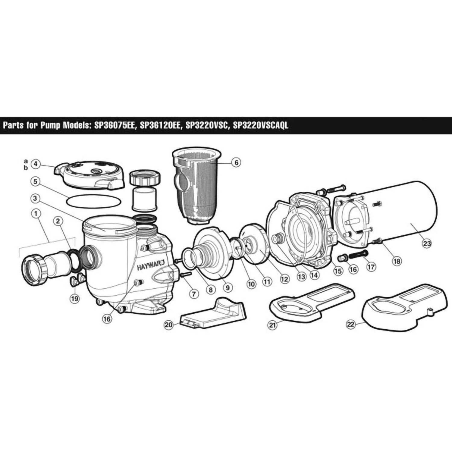 Hayward TriStar Waterfall Pump SP3600 Series Pool Pump Parts