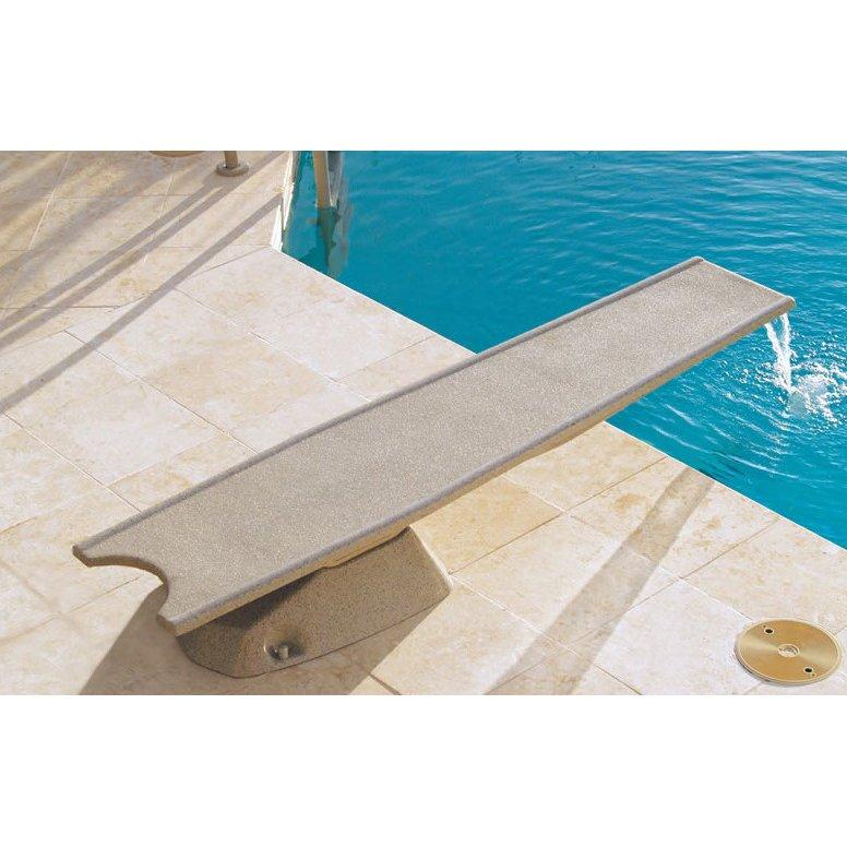 T7 Diving Board with Edgewater Waterfall Assembly, Pebble Finish
