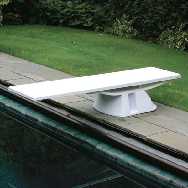 Frontier III 8' Complete Diving Board Salt Pool Jump System, Radiant White
