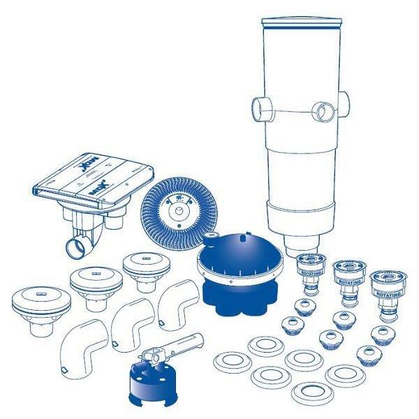 Vanquish In-Floor Circulation and Cleaning System with Canister and MDX2 Safety Drain, White