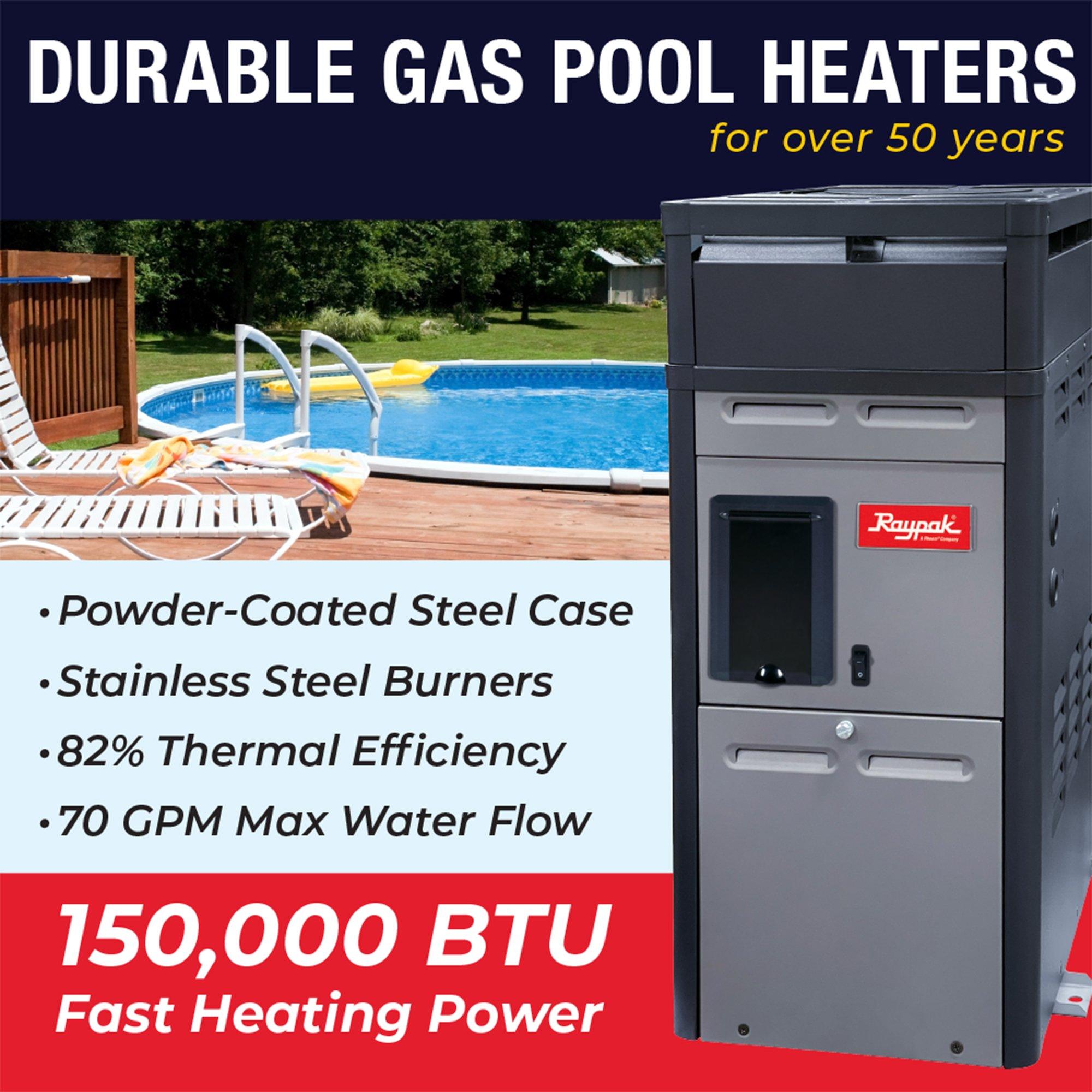 Raypak 014786 - 156A Propane Gas Pool Heater 150K BTU for 0-1999ft