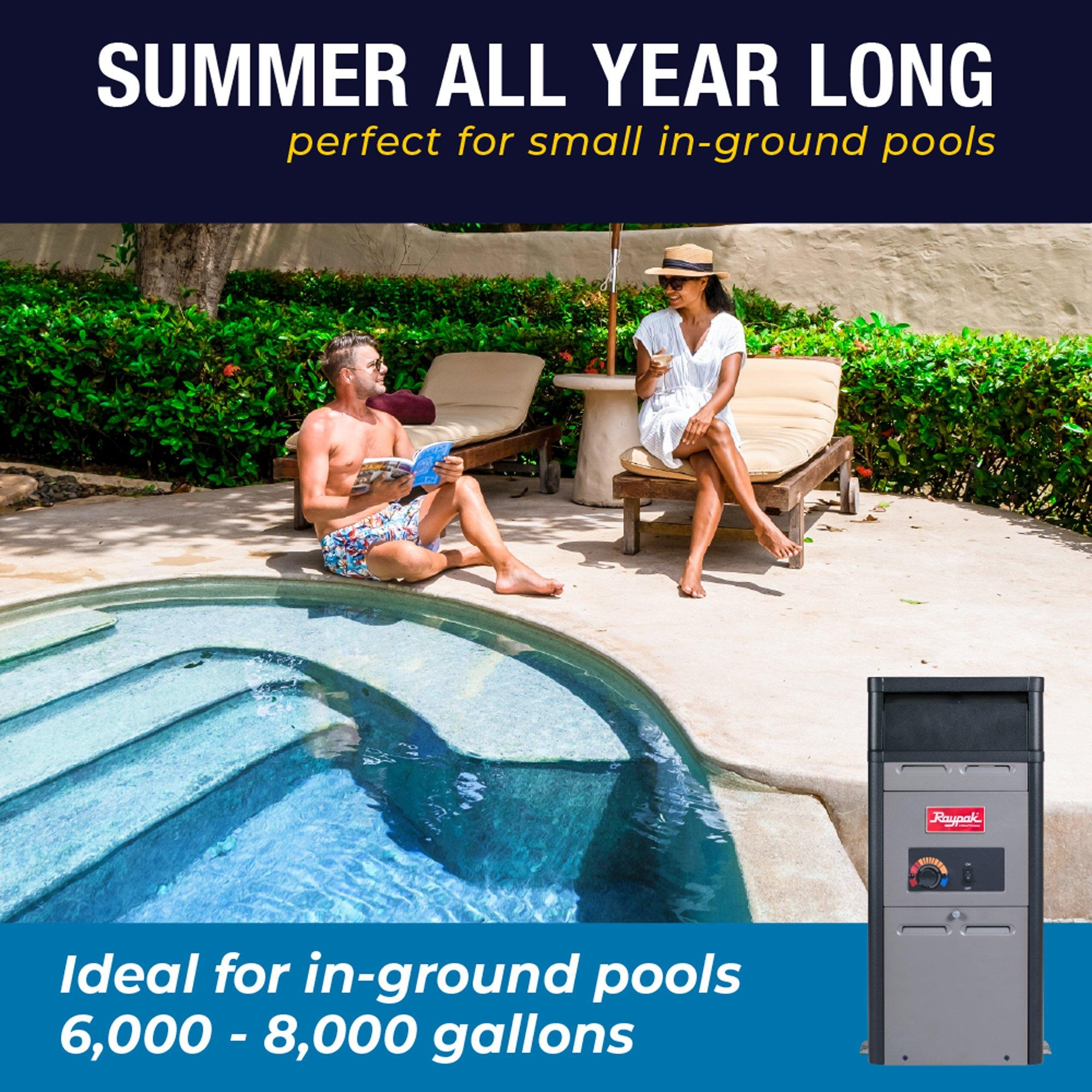 Raypak  014781  106A Propane Gas Pool Heater 105K BTU for 0-1999ft Elevation