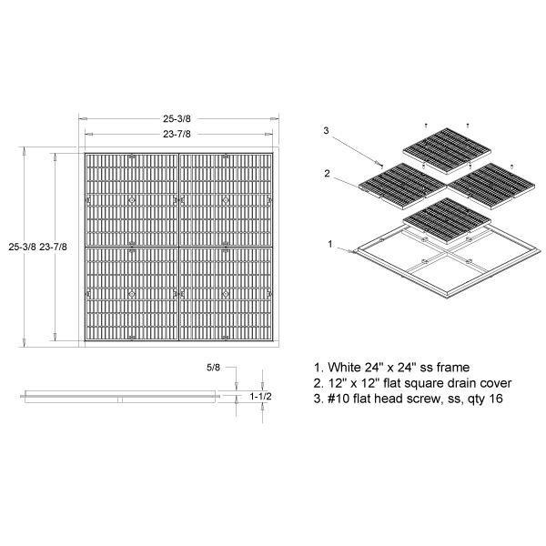 24in Plastic/Stainless Steel Stabilizer Frames, White