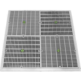 Flat Grate Anti-Entrapment Suction Outlet Covers with Stabilizers, Black