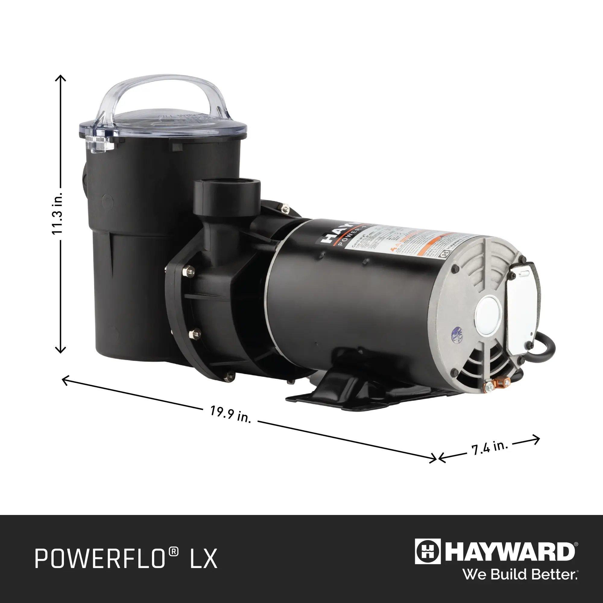 Hayward  W3SP1580 Power-Flo LX .85 HP Vertical Above Ground Pool Pump with 3 Cord Retrofit for Legacy 1HP Pump