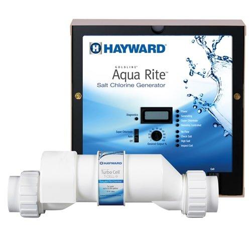 AquaRite salt chlorine generator for saltwater pool conversion