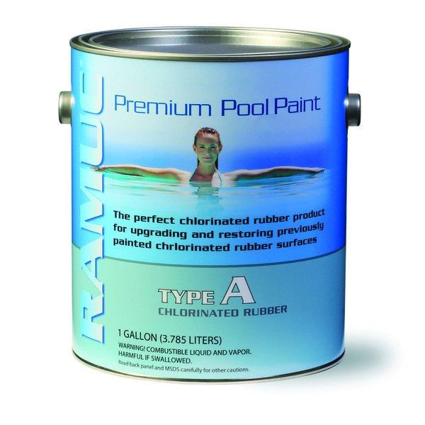 Type A Chlorinated Rubber Pool Paint, 1 Gallon, White