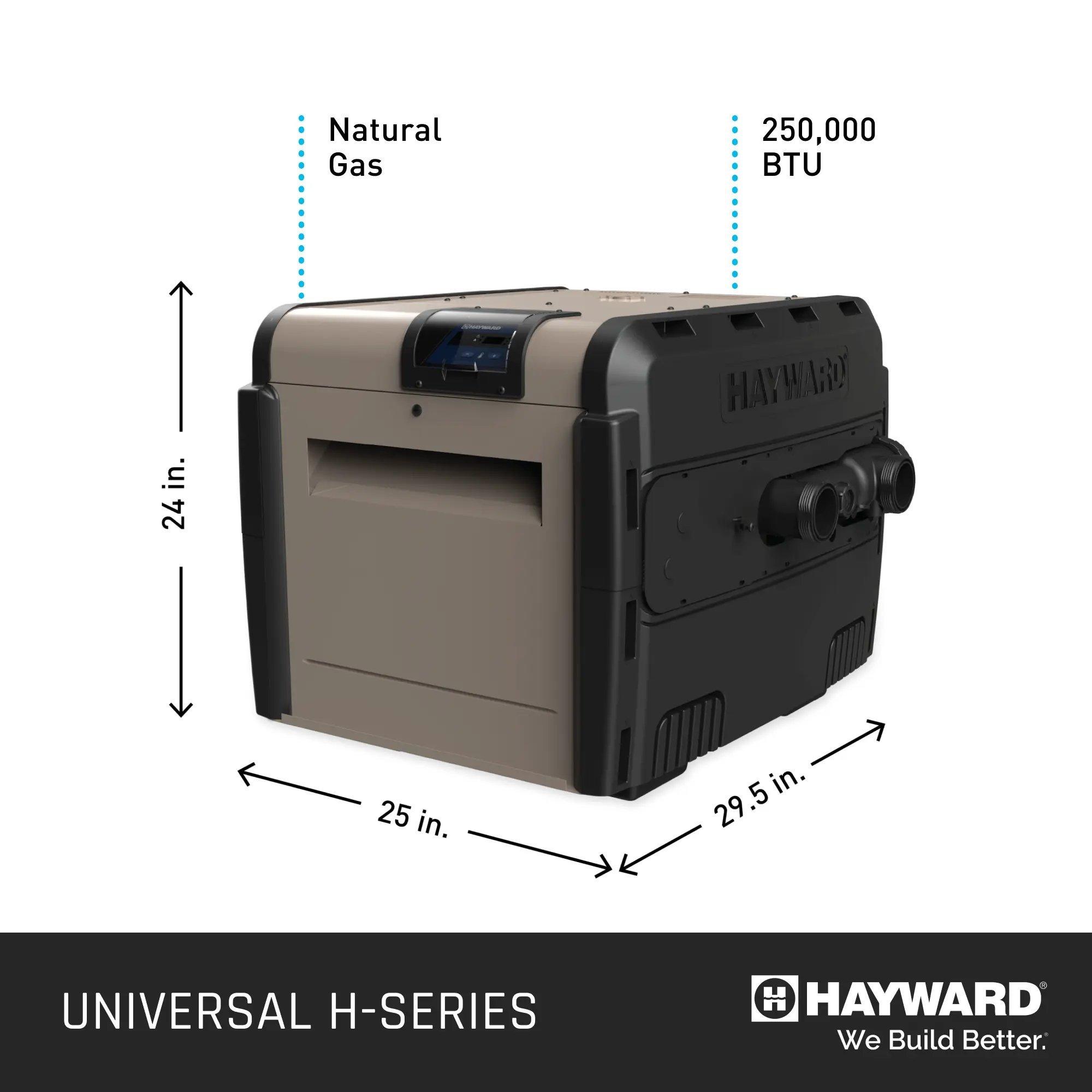 Hayward  W3H250FDN Universal H-Series Low NOx 250K BTU Natural Gas Pool  Spa Heater