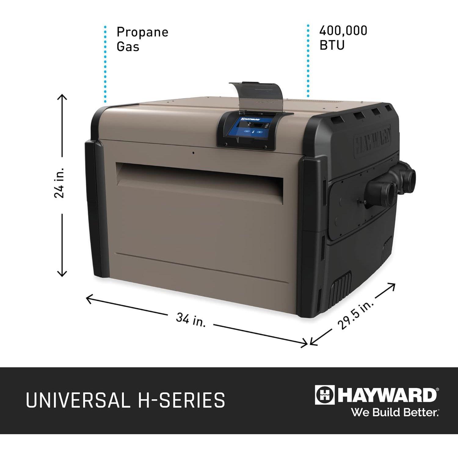 Hayward  W3H400FDP Universal H-Series Low NOx 400K BTU Propane Gas Pool  Spa Heater