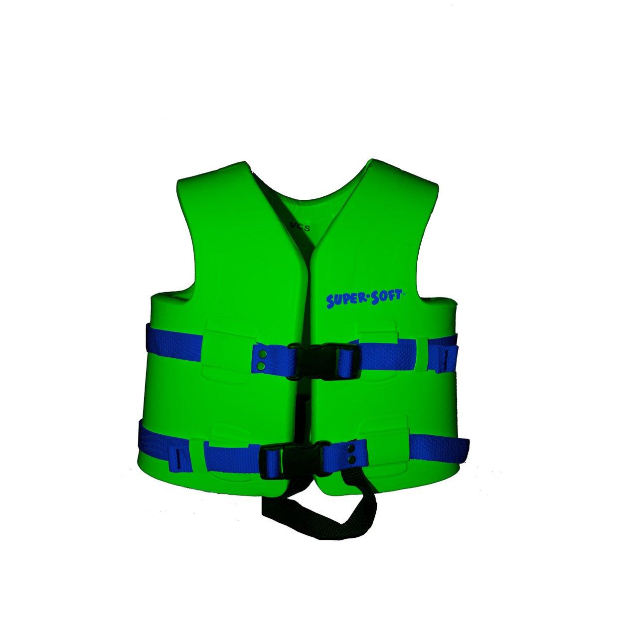 Texas Recreation  Child Vinyl Life Vest Medium  Fierce Green
