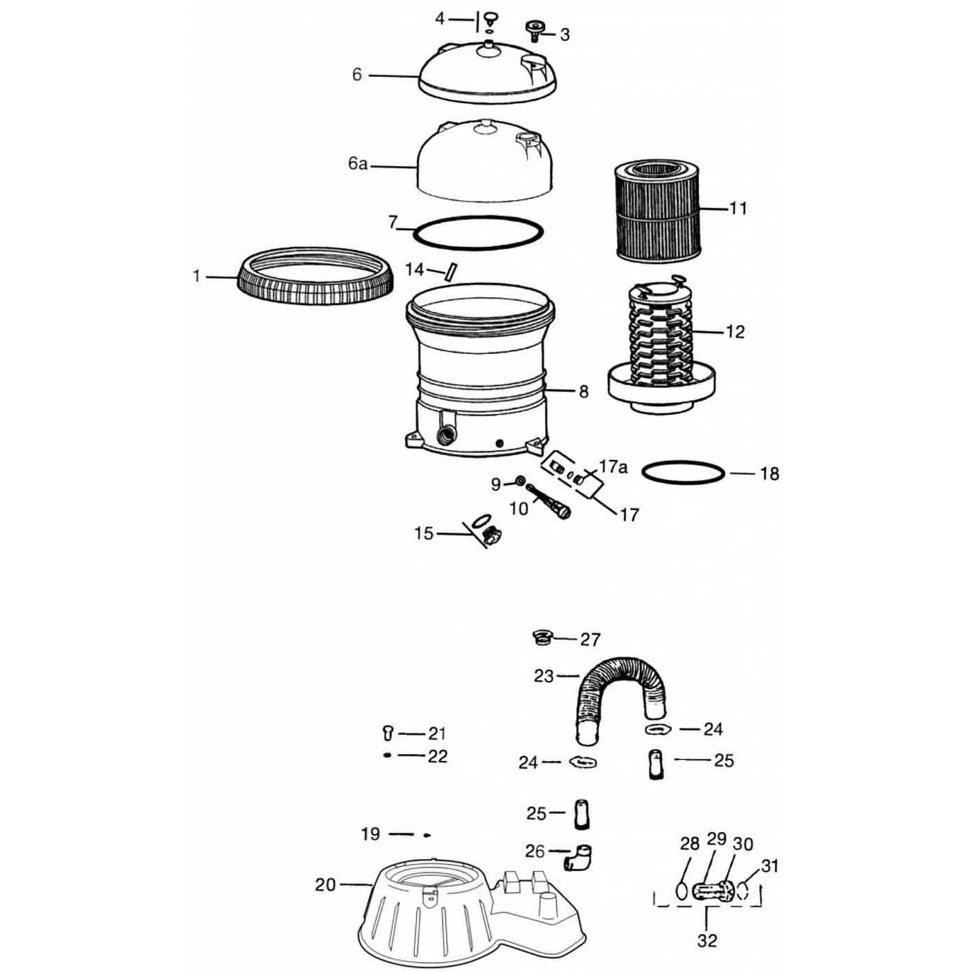 Jacuzzi CFR50 75 100  150 Pool Cartridge Filter Parts