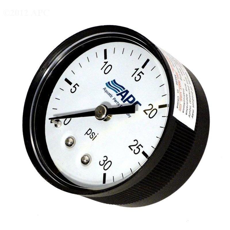 Epp  Pressure Gauge poly case 1/4 inch tap 0-30# back mount 2 inch face