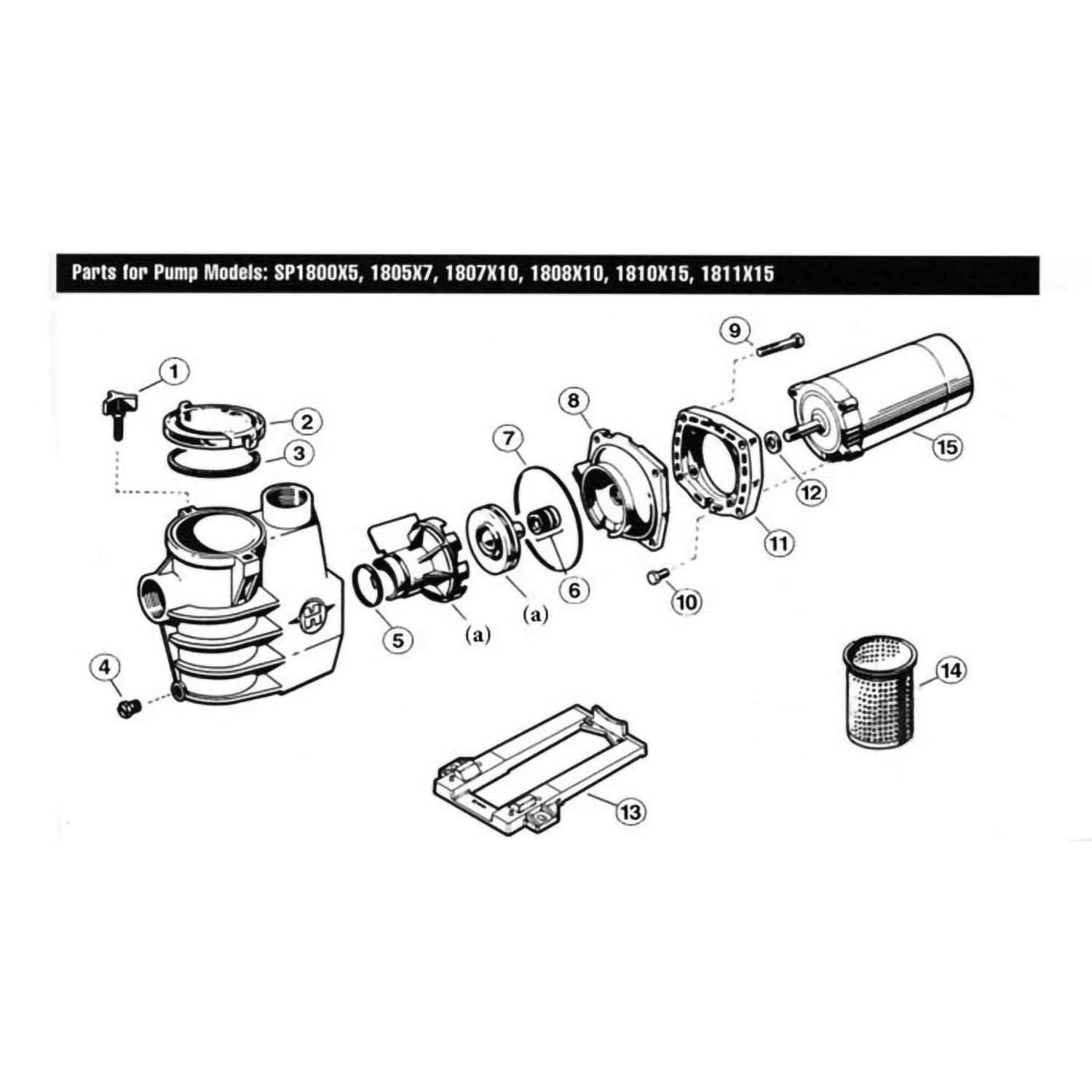 Hayward Max-Flo Series SP1800X Max-Rated Pool Pump Parts