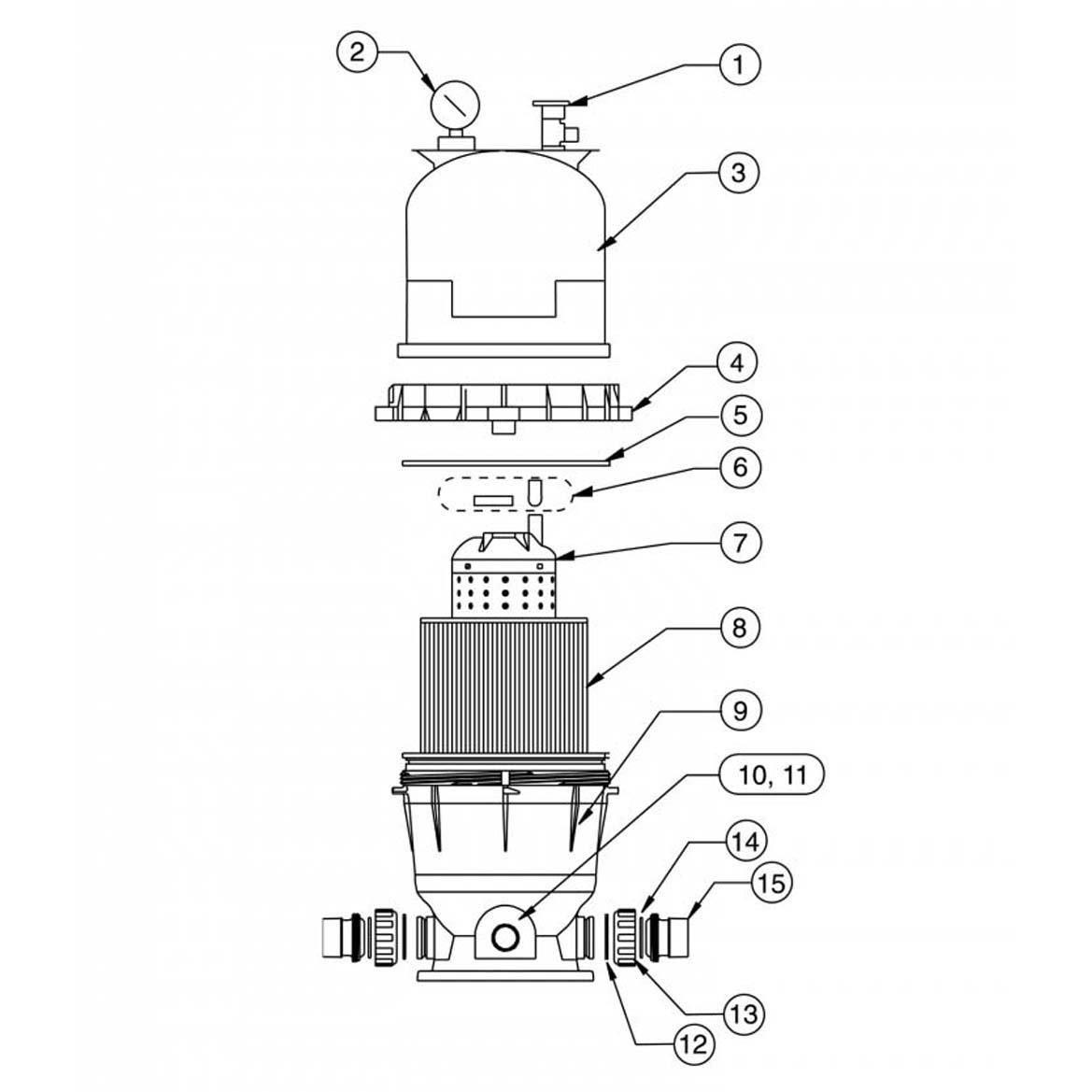 Pentair  Clean  Clear  Predator Cartridge Filter Parts