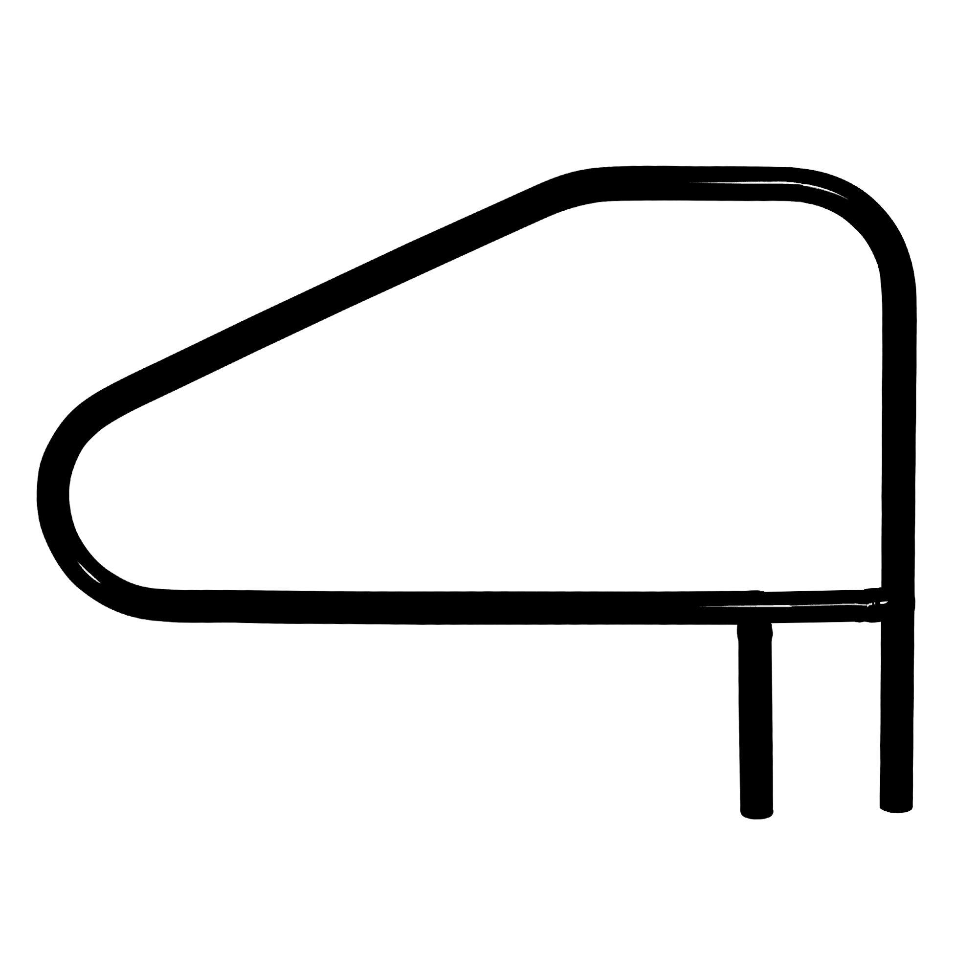 Return to Deck Cross Braced Hand/Grab Rail 4 Bend, Black