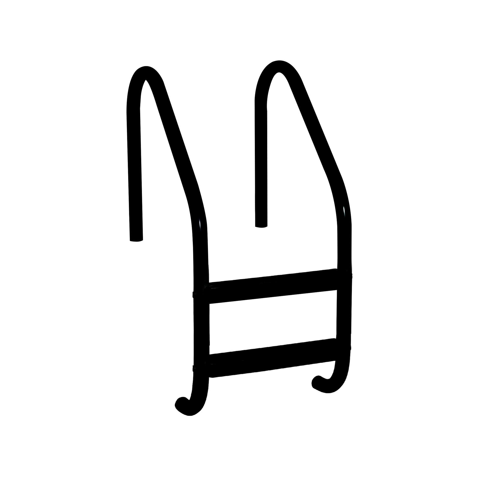 24" Residential 2-Step In Ground Ladder, Black