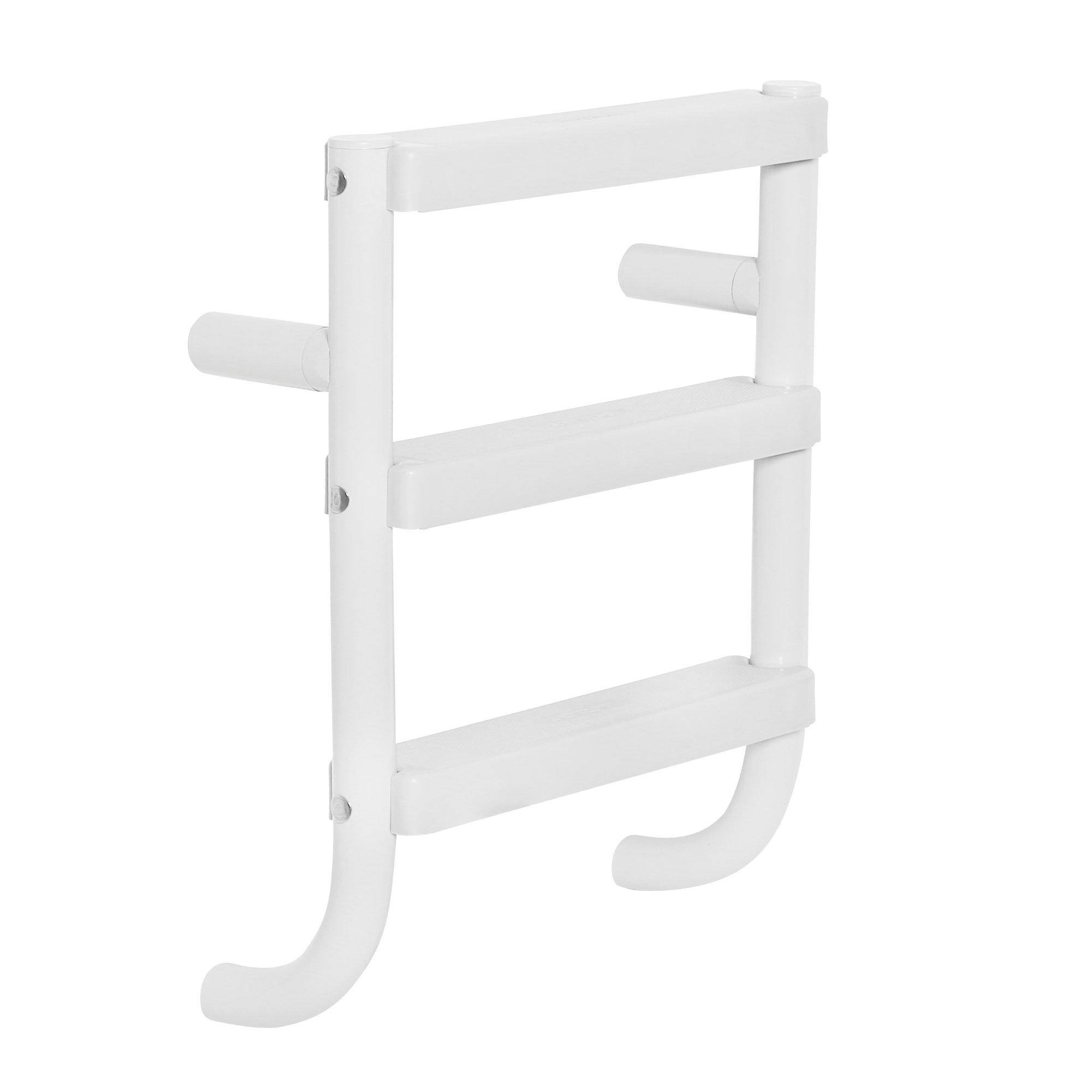 7" x 26" Wall Mounted 3 Step Split Ladder, White