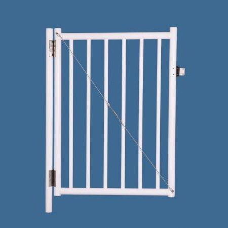 48" x 36" Self Closing Gate with 54" Plunger Latch, White for 2200 Series