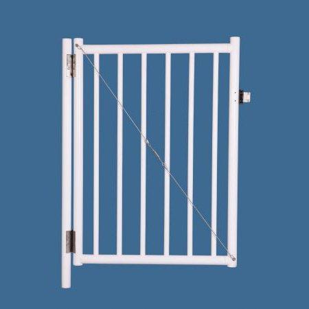 Saftron  48 x 36 Self Closing Gate with 54 Plunger Latch White for 2200 Series