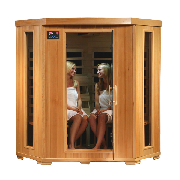 Heatwave  4-Person Hemlock Corner Infrared Sauna with Carbon Heaters