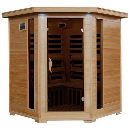 Heatwave  4-Person Hemlock Corner Infrared Sauna with Carbon Heaters