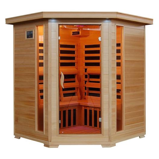 Heatwave  4-Person Hemlock Corner Infrared Sauna with Carbon Heaters