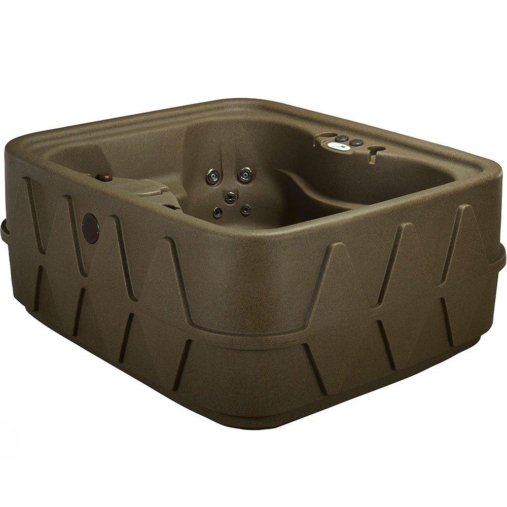 Aquarest  4-Person Spa with Ozone Heater 14 Stainless Steel Jets and LED Waterfall  BrownStone