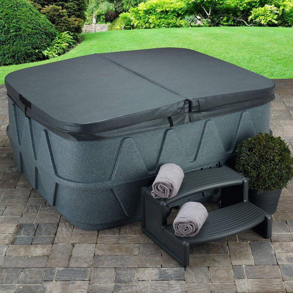 Aquarest  4-Person Spa with Ozone Heater 14 Stainless Steel Jets and LED Waterfall  BrownStone