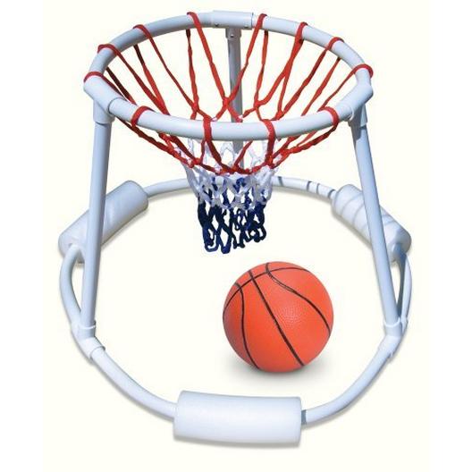 Swimline  Super Hoops Floating Basketball Game PVC Construction Heavy Duty Net And Real Feel Basketball