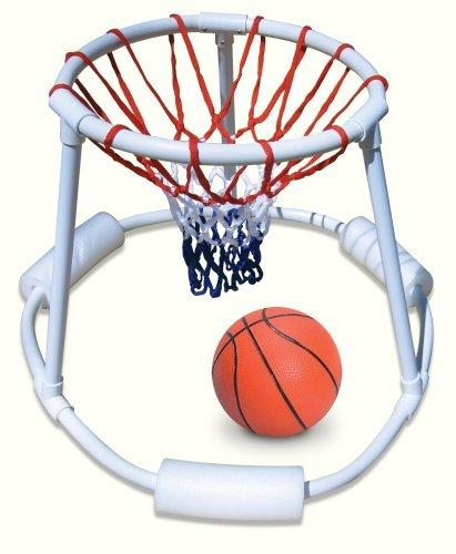 Swimline  Super Hoops Floating Basketball Game PVC Construction Heavy Duty Net And Real Feel Basketball