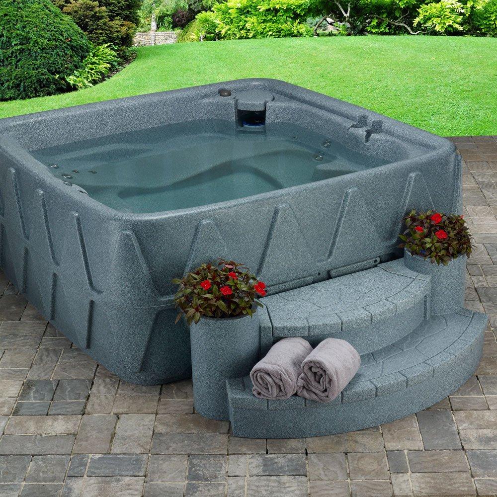 5-Person Spa with Ozone, Heater, 19 Stainless Steel Jets and LED Waterfall