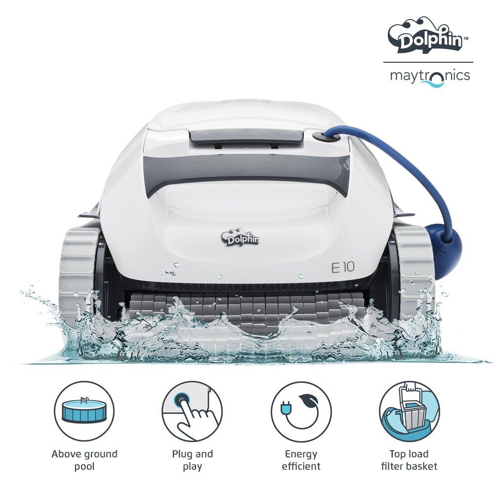 Dolphin E10 Above Ground Robotic Swimming Pool Cleaner w/ 40' Cord
