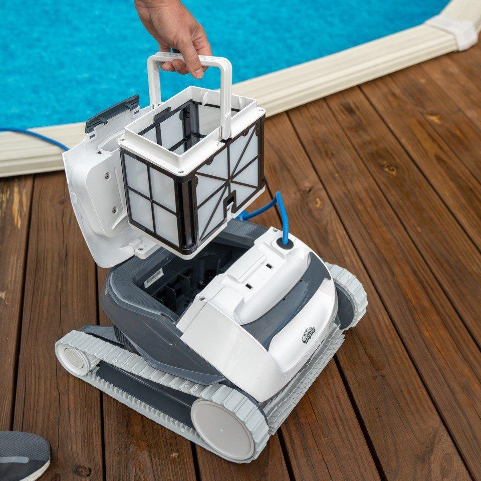 Dolphin E10 Above Robotic Ground Pool Cleaner In The Swim