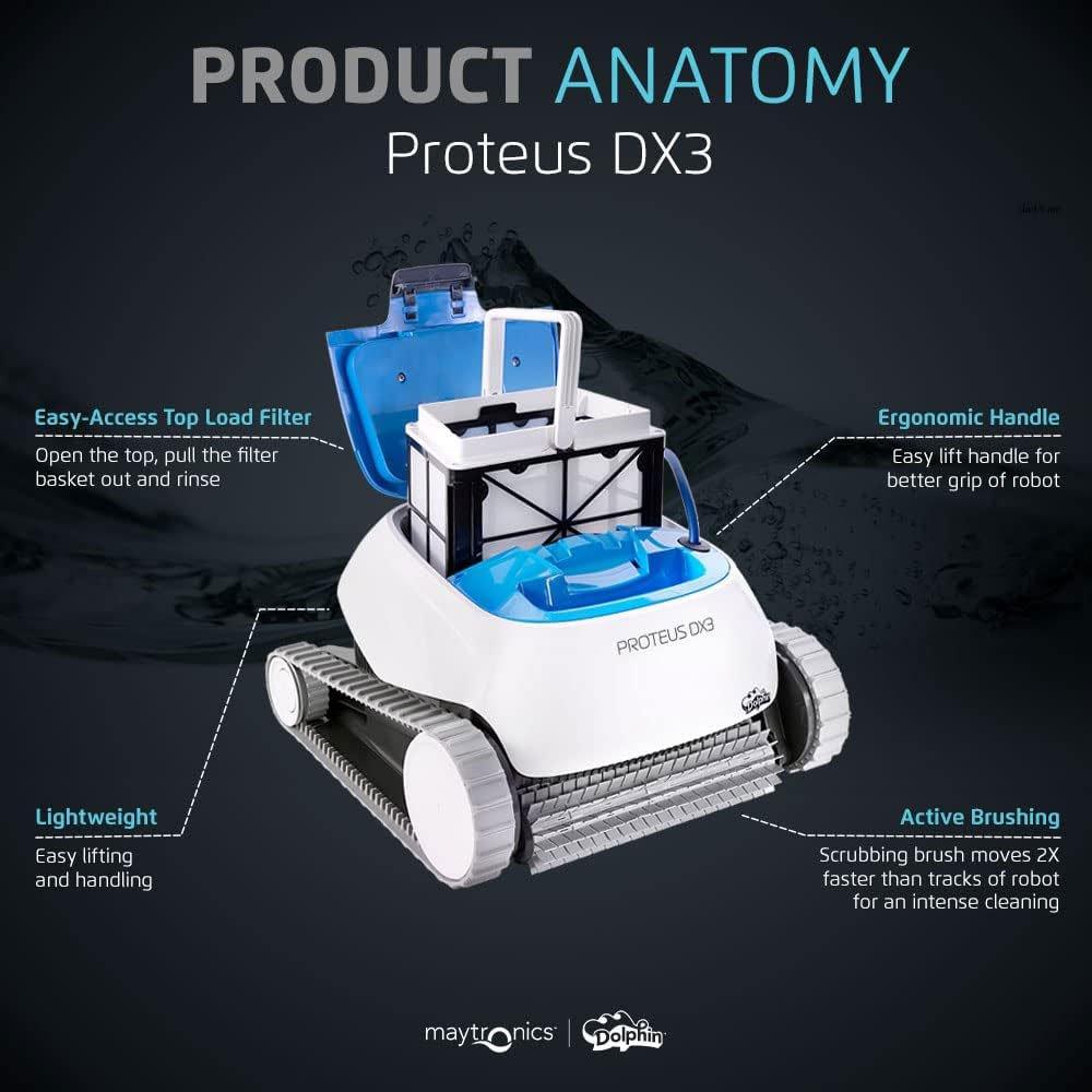 Dolphin Proteus DX3 Robotic Pool Cleaner with Ultra-Fine Filter