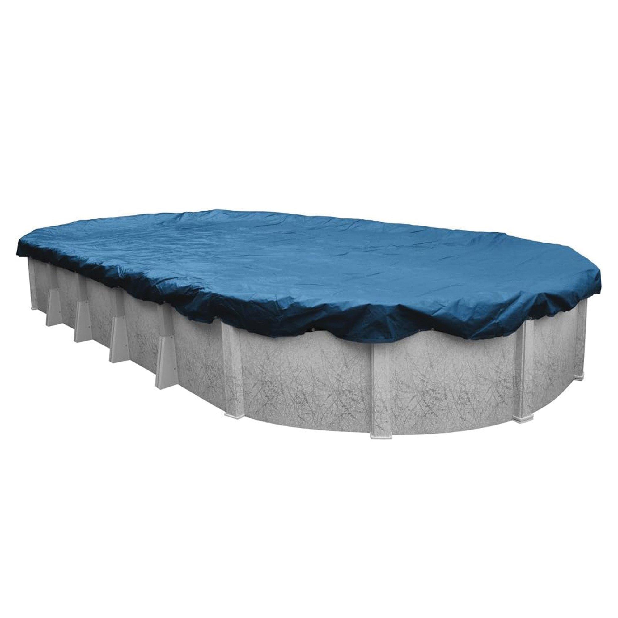 Midwest Canvas 21 x 41 Oval Winter Pool Cover, 10 Year Warranty, Blue