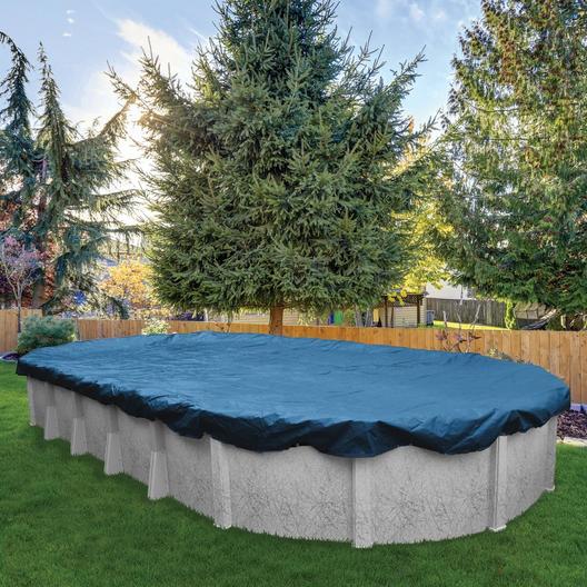 Midwest Canvas  16 x 32 Oval Winter Pool Cover 10 Year Warranty Blue