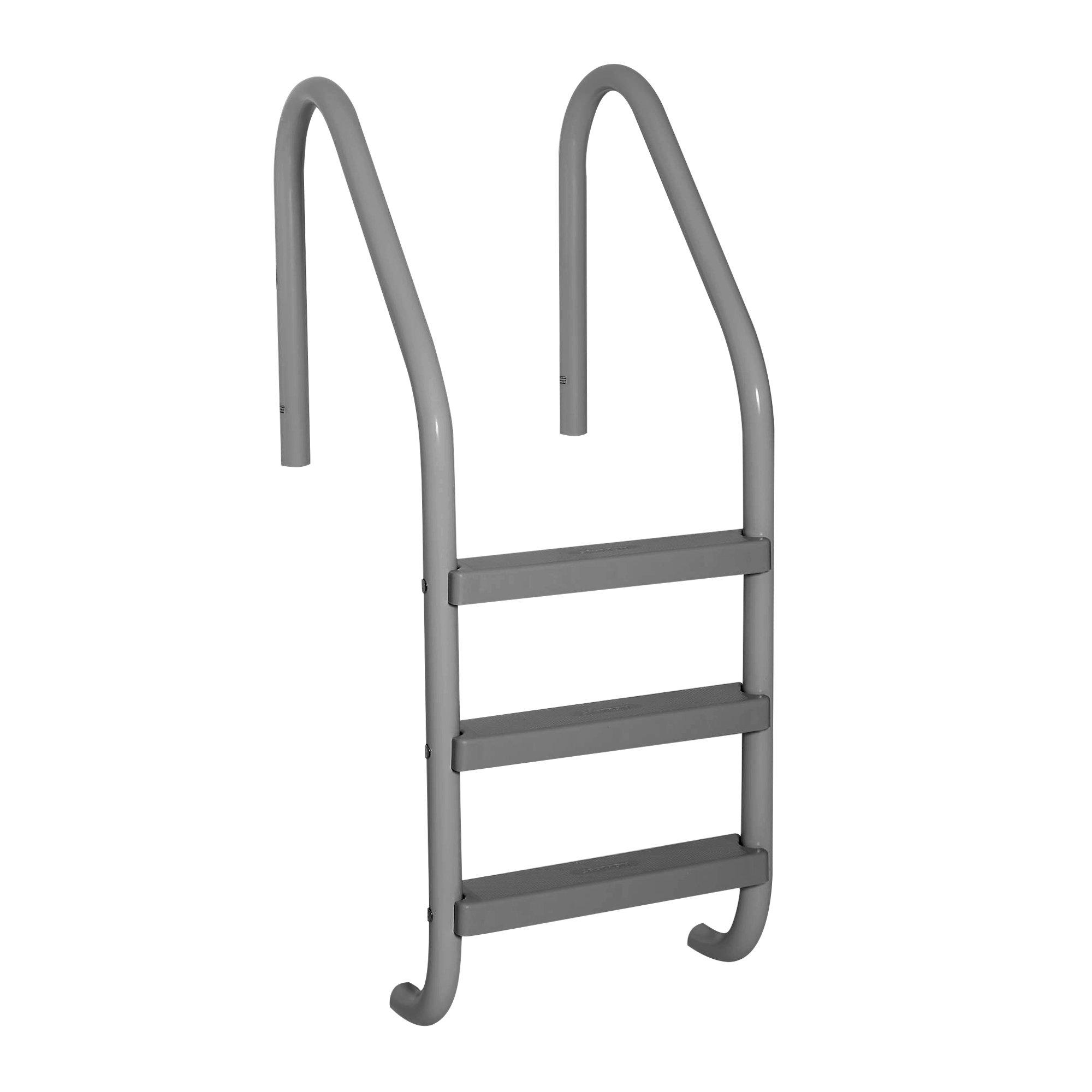 24" Residential 3-Step In Ground Ladder, Graphite Gray
