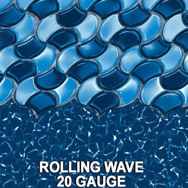 Overlap 30' Round 54 in. Depth Rolling Wave Above Ground Pool Liner, 20 Mil