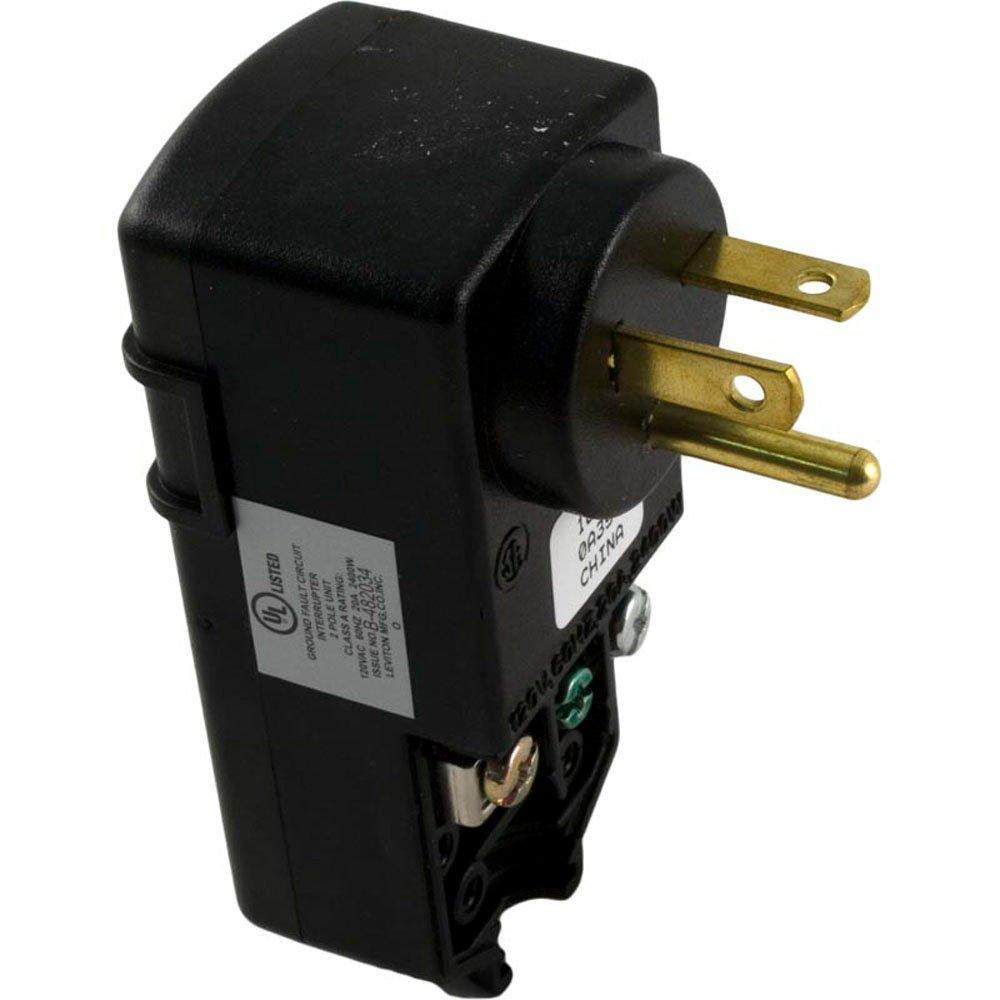 20A Plug-In GFCI, 90deg NEMA 5-20P Male Plug Cord End, 115V