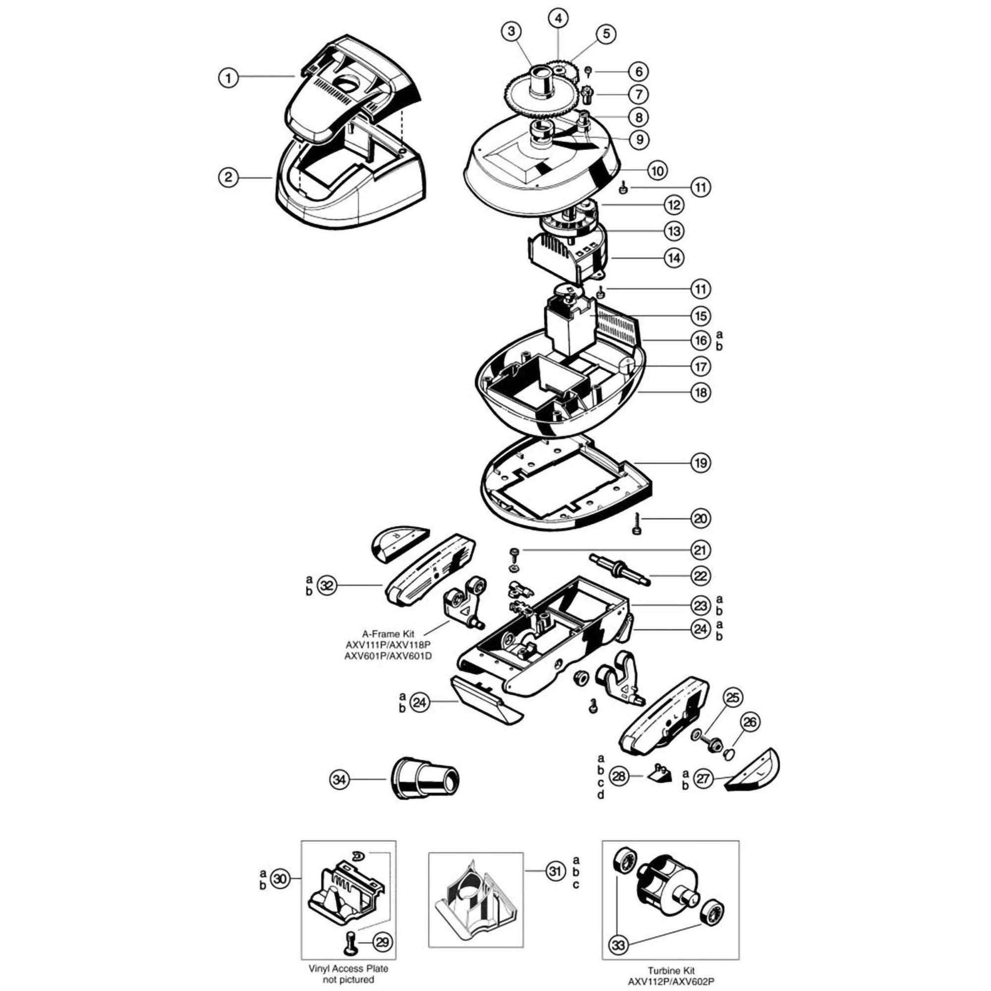 Hayward  Pool Vac Ultra (Concrete Desert  Vinyl Pool Cleaner Parts