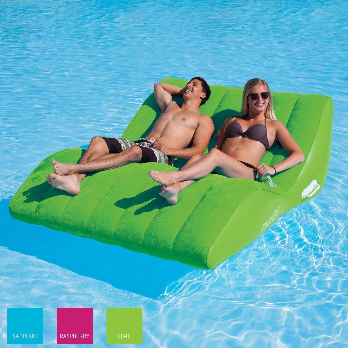 Sun Comfort Cool Suede Zero Gravity Double Pool Lounger, Lime