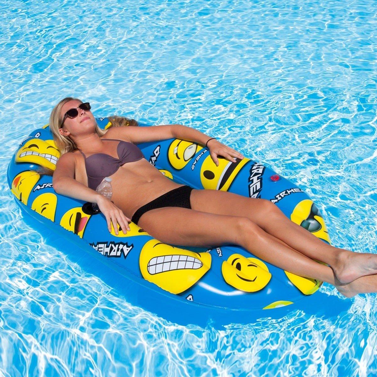 Emoji Faces Inflatable Pool Lounger
