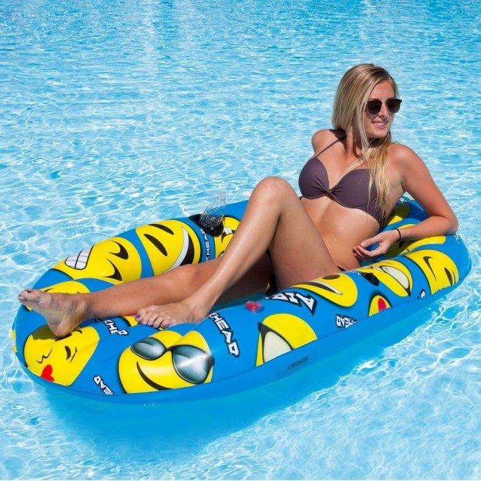 Emoji Faces Inflatable Pool Lounger