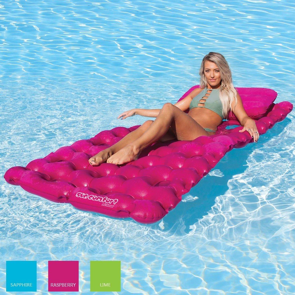 Airhead  Sun Comfort Cool Suede Pool Mattress Raspberry