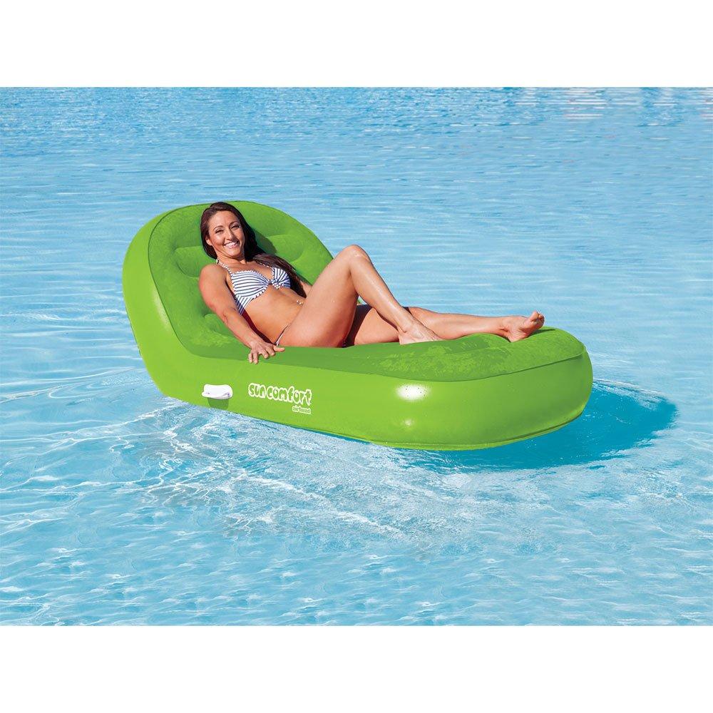 Sun Comfort Cool Suede Chaise Lounge Pool Float - Lime