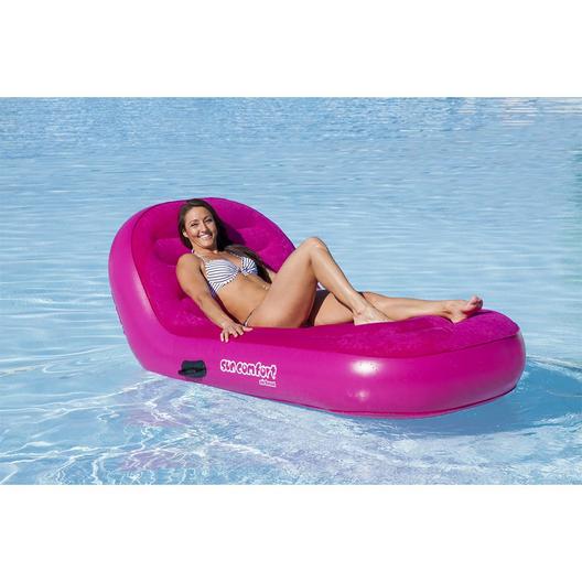 AIRHEAD  Sun Comfort Cool Suede Chaise Lounge Pool Float  Raspberry