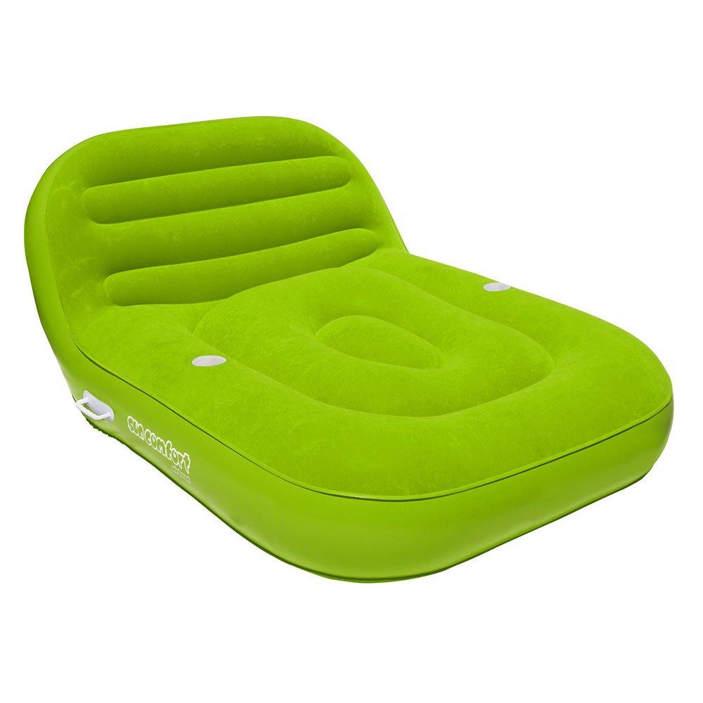 Sun Comfort Cool Suede Double Chaise Lounge Pool Float - Lime