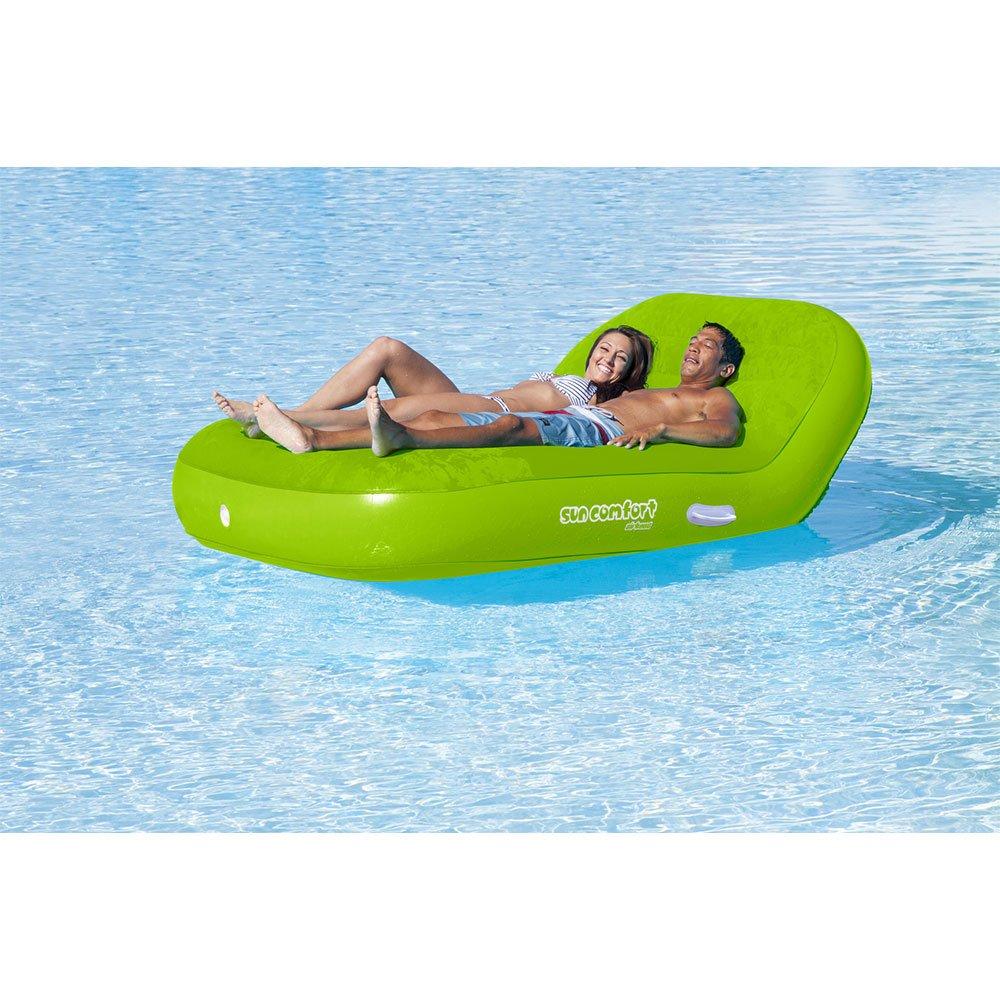 AIRHEAD Sun Comfort Cool Suede Double Chaise Lounge Pool Float Lime